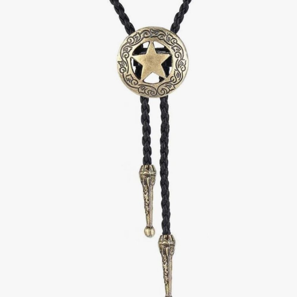 Cowboy Lone Star Vintage Native American Western Bolo Tie